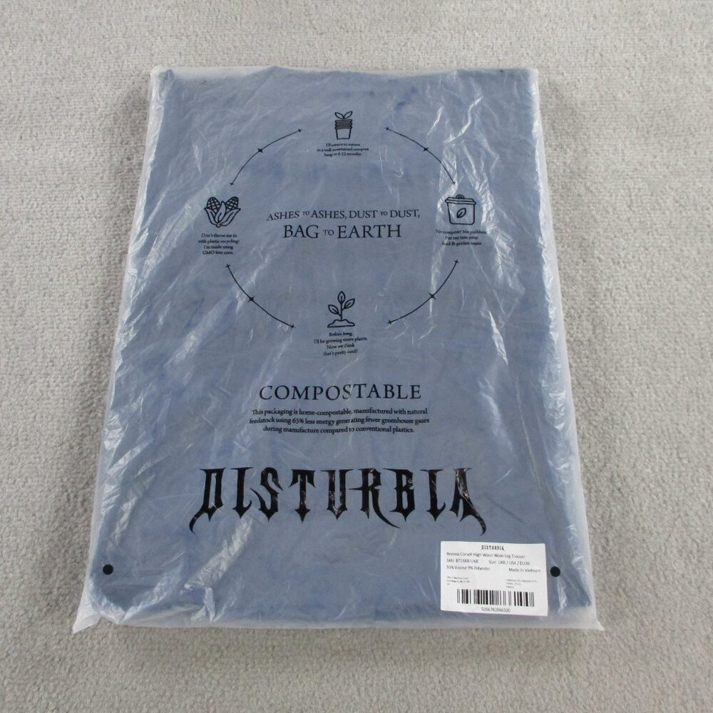 Disturbia Brenna Corset High Waist Wide Leg Trouser Womens US 4 Black NEW NWT - Picture 3 of 6
